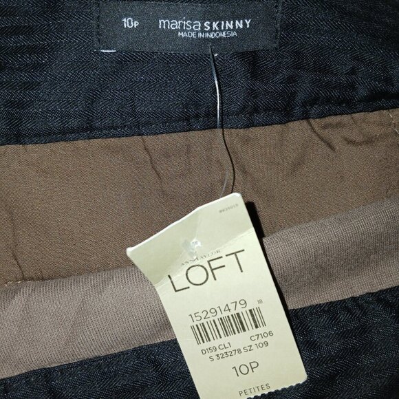 LOFT BRAND WOMENS VELVET PANTS, CHOCOLATE COLOR, SIZE 10P, NWT - Picture 5 of 5